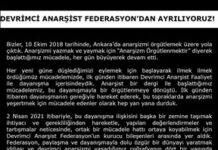 Devrimci Anarşist Federasyon’dan Ayrılıyoruz!